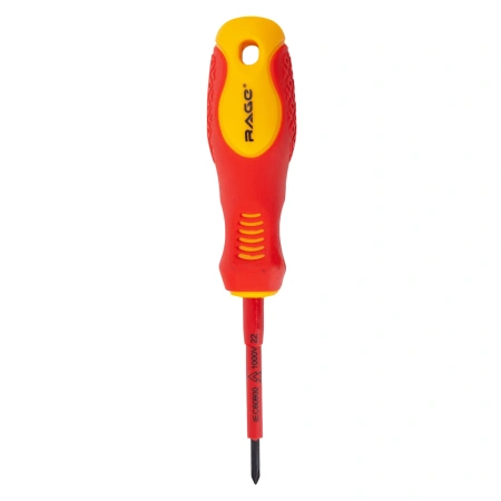 Отвертка диэлектрическая крестовая 1000В VDE PH0*60 мм RAGE by VIRA (397018); УТ-00000360